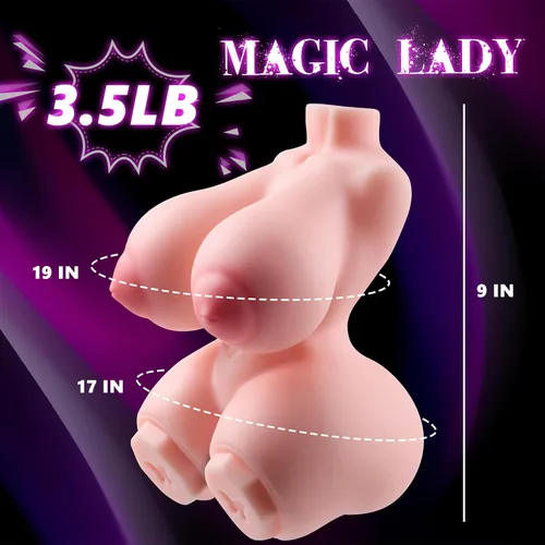 Vista 2 de Muñecas sexuales de 3.5 libras para hombres, masturbador masculino, coño de bolsillo realista con pechos grandes, vagina virgen y culo masculino