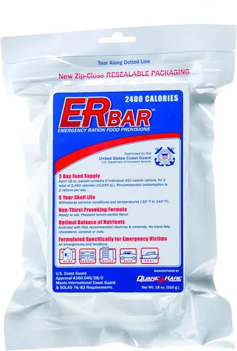 Vista 2 de ER Emergency Ration Barras de alimentos de 2400 calorías para kits de supervivencia y preparación para desastres, caja de 20, 1AC