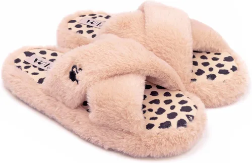 Vista 4 de Barbie Pantuflas para mujer con correa cruzada esponjosa para casa