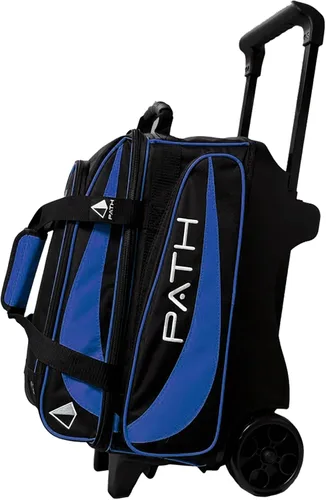 Vista 9 de Pyramid Path Premium Deluxe - Bolsa de bolos de doble rodillo de 2 bolas con gran compartimento separado para zapatos