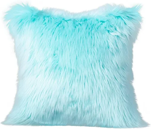 Vista 27 de LIGICKY Serie de Lujo Funda de Cojín Suave de Pelo Sintético Funda Decorativa Cuadrada de Felpa para Sofá, Cama, 40,6 x 40,6 cm, Negro