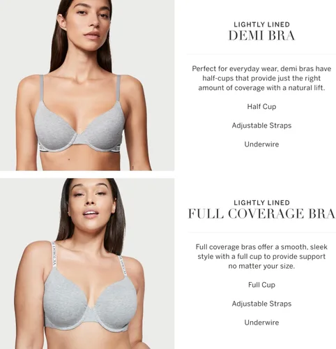 Vista 5 de Victoria's Secret Demi Bra, colección de camisetas, sujetadores para mujer (32A-38DDD)