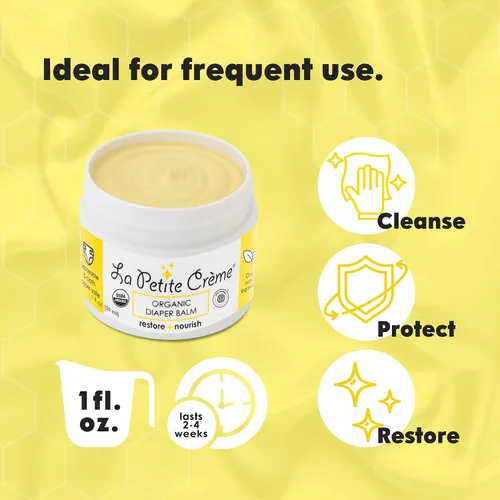Vista 4 de La Petite Creme Bálsamo de pañales orgánico francés – Crema curativa y nutritiva para pañales – Bálsamo para bebés suave y seguro – Cera de abeja
