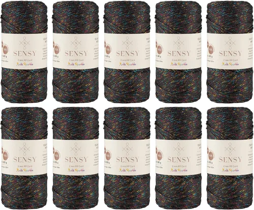 Vista 134 de Sensy Premium 2mm 229.5 metros de cuerda de poliéster 100% cordón de polipropileno Cordón de macramé 2mm Cordón para bolso de crochet Hilo