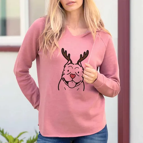 Vista 3 de Red Nose Reindeer Christmas American Bully - Womens Cali Wave Hooded Sweatshirt