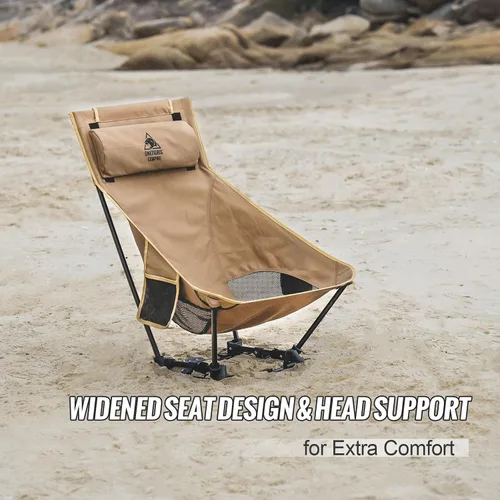 Vista 6 de ONETIGRIS Dragonhide - Silla de campamento de gran tamaño con diseño de almohada, cómodo asiento ampliado plegable, capacidad de 275 libras