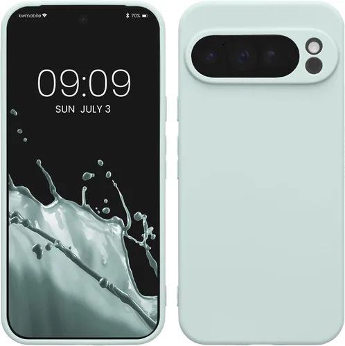 Vista 151 de kwmobile Funda compatible con Google Pixel 9 - Funda protectora delgada de TPU para teléfono - Acabado mate suave - Piedra antigua