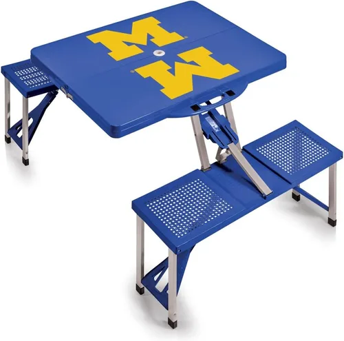 Vista 42 de PICNIC TIME NCAA North Carolina Tar Heels Folding Picnic Table - Camping Table - Outdoor Table with Umbrella Hole