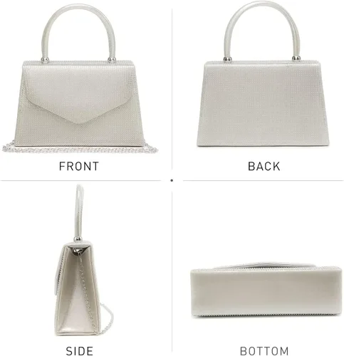 Vista 42 de Dasein Bolso de noche para mujer, embragues de fiesta, bolsos de boda, cóctel, baile de graduación, bolsos con purpurina esmerilada