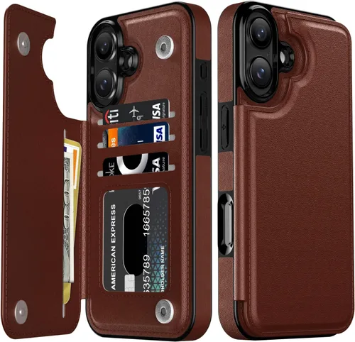 Vista 191 de LETO para iPhone 15 Pro Funda tipo cartera - Tapa tipo folio con patada - Diseños de moda - Tarjetero - Funda protectora para mujeres y niñas - 6.1