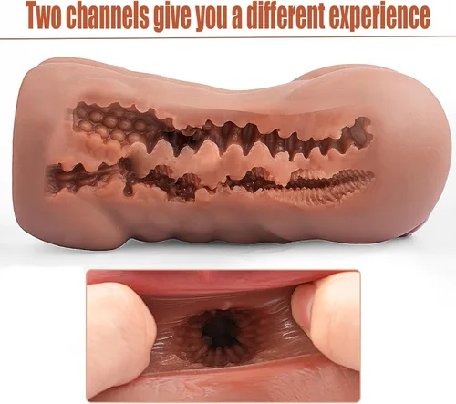 Vista 6 de Juguetes sexuales para hombres, masturbadores masculinos, juguetes realistas para adultos, muñeca sexual 3D realista 2 en 1 con vagina y anal, coño