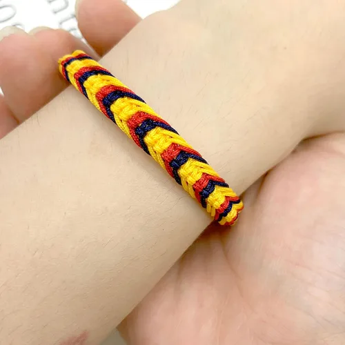 Vista 7 de LAMIBEE Pulsera tibetana de color con bandera de país, amuleto y estilo bohemio, pulsera de cuerda y brazaletes para mujeres, hombres, pulseras
