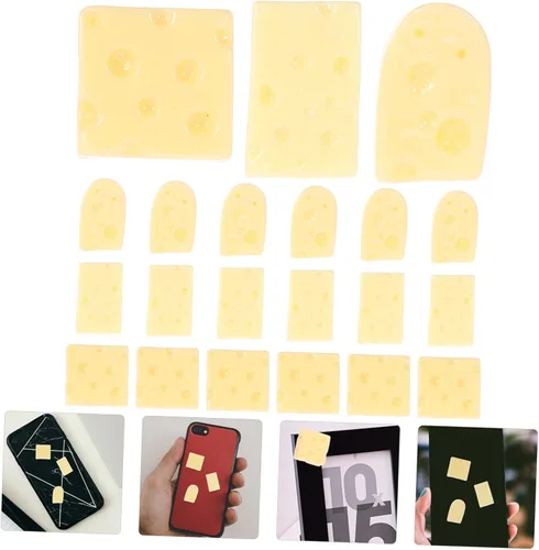 Vista 2 de Alasum 60 piezas de mini queso simulado de escritorio de juguetes artificiales para mini juguetes de comida falsos pasteles falsos alimentos queso