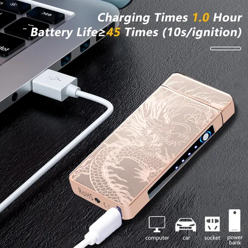 Vista 4 de Dragon - Encendedor eléctrico de arco – Encendedor de plasma recargable USB C para campamento, iniciadores de fuego, velas y equipo al aire libre