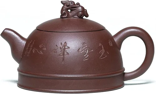 Vista 9 de Zisha - Tetera Dragon Dezhong de 11 onzas, tetera hecha a mano de arcilla china genuina Yixing con filtro, infusor Kung Fu de hojas sueltas