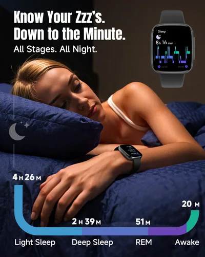 Vista 6 de Reloj inteligente para mujeres y hombres, Android y iPhone, pantalla AMOLED Ultra HD de 1.85 pulgadas, batería de 10 días, resistente al agua de 3