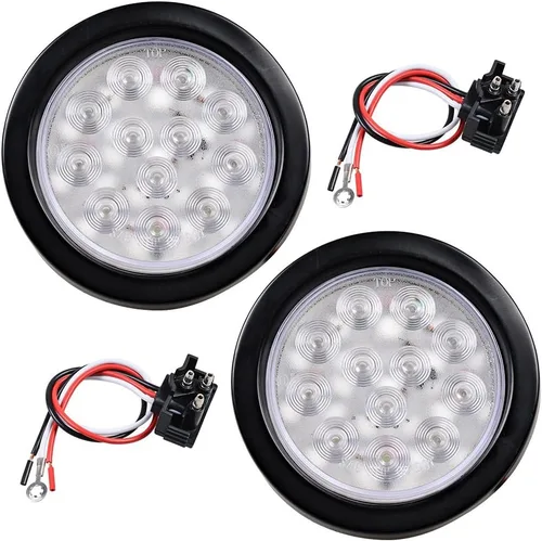 Vista 40 de Kit de tapones de cableado con cubierta de hule para luz trasera LED redonda de 4", 12 ledes, para RV, camioneta