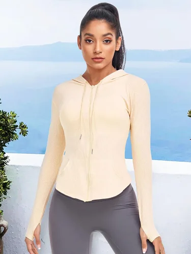 Vista 2 de VUTRU Chaqueta deportiva con capucha y cremallera completa para mujer