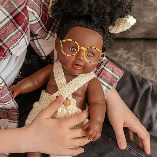 Vista 2 de Toyvian 2 piezas de suministros para muñecas para niños, gafas retro redondas transparentes