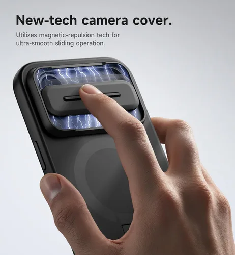 Vista 4 de SURITCH Funda para iPhone Air con cubierta de control de cámara, funda deslizante para cámara y soporte ajustable, compatible con MagSafe, a prueba