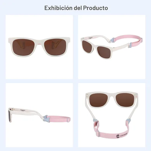 Vista 6 de COCOSAND Flexible Polarized Baby Sunglasses with Strap Beige