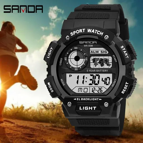 Vista 3 de Mens Digital Sports Watch, Military Army Electronic Watches Waterproof Digital Watch for Men Sport Fashion Wristwatches Backlight LED Display Alarm