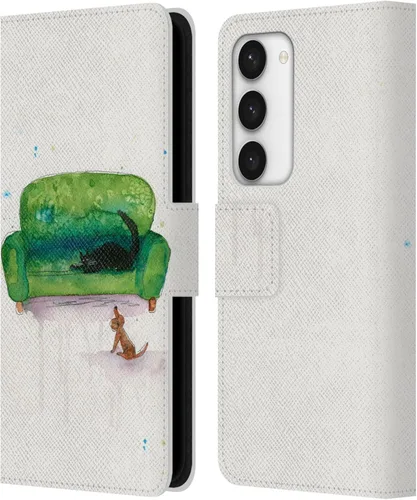 Vista 13 de Head Case Designs Officially Licensed Wyanne Quiet Creative Animals 2 Leather Wallet Case Compatible with Samsung Galaxy S23 5G