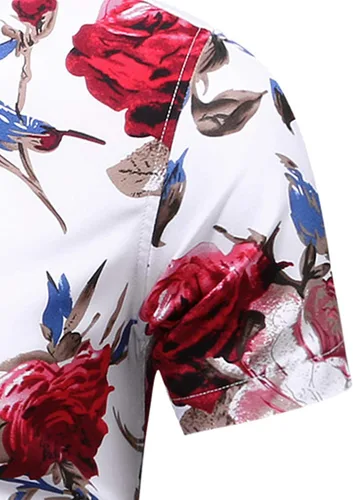 Vista 3 de Camisa de vestir hawaiana con botones y estampado floral para hombre