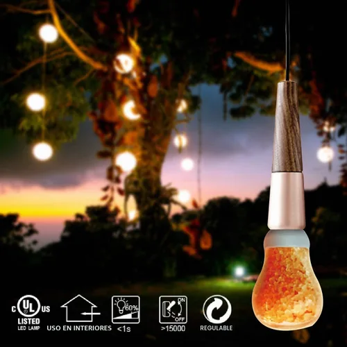 Vista 4 de Himalayan Glow - Foco LED equivalente a 60 W, lámpara de sal de 1 unidad, regulable, se adapta a la mayoría de lámparas de sal, ambiente cálido