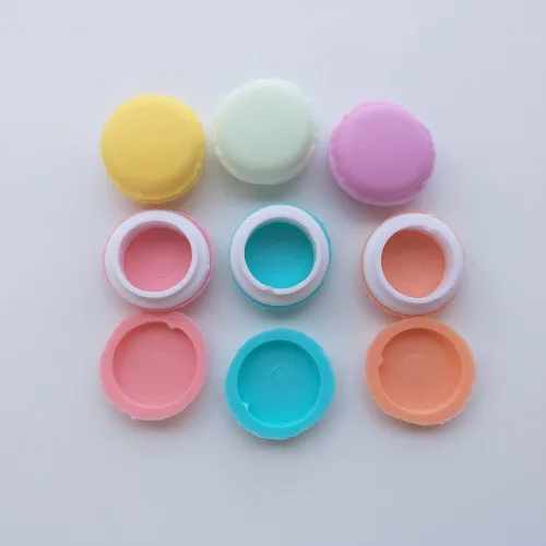 Vista 4 de Estuche colorido de macarrón, caja de almacenamiento de joyas de macarrón, caja de almacenamiento portátil de viaje para dulces, macarrón, caja