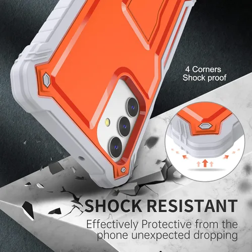 Vista 5 de FITO Funda para Samsung Galaxy A13, doble capa a prueba de golpes resistente con protector de pantalla de vidrio para teléfono Samsung A13 5G