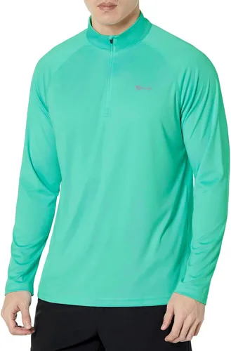 Vista 25 de Men's UPF 50+ Rash Guard 1/4 Zip Stand Collar Swim Shirt Long Sleeve Berry Conservar