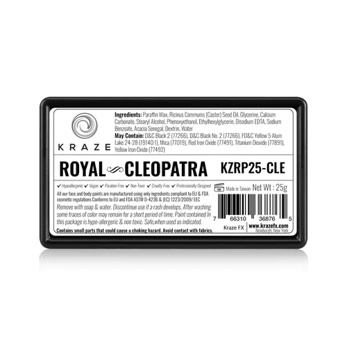 Vista 3 de Kraze FX Dome Stroke The Royal Family - Cleopatra (0.88 oz), pintura profesional de cara y cuerpo de un solo trazo, pintura facial y corporal