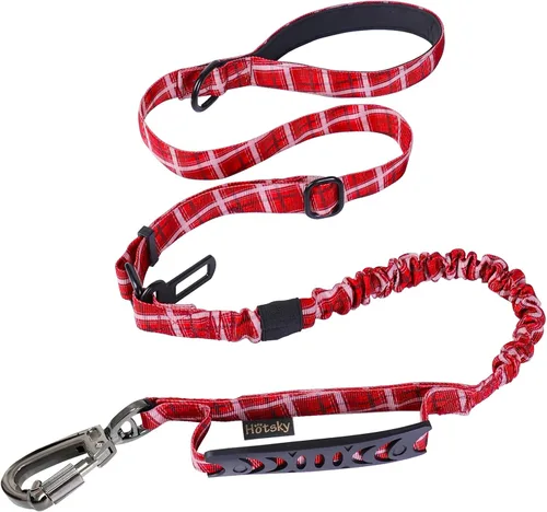 Vista 17 de Hotsky Correa táctica para perro resistente para perros medianos y grandes que tiran, 4-6 pies, resistente correa elástica para perro que absorbe