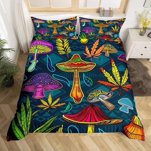 Vista 9 de Feelyou Juego de ropa de cama con patrón de sushi, funda de edredón de estilo japonés para niños, niñas, adolescentes, funda de edredón con temática
