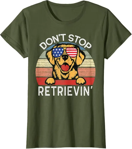 Vista 31 de Don't Stop Retrievin' Golden Retriever Dog Camiseta, Negro