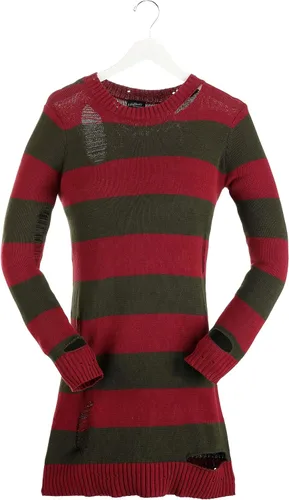 Vista 6 de Nightmare on Elm Street Freddy Krueger Costume Sweater Dress for Women - Freddy Krueger Ripped Striped Sweater