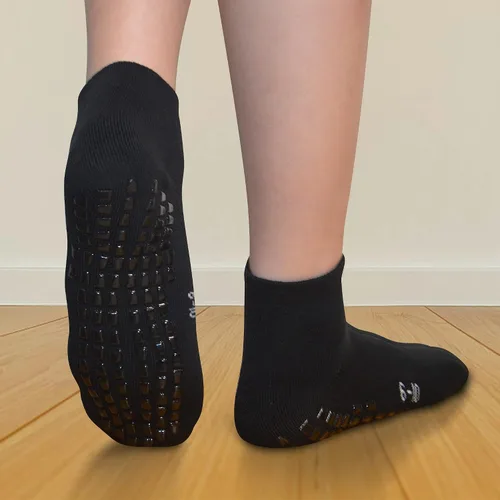 Vista 3 de Calcetines antideslizantes de agarre para niños (4 a 16 años), calcetines deportivos acolchados para hospital para niños y niñas