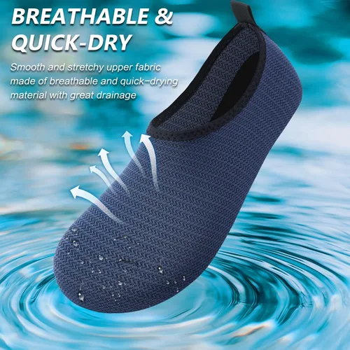 Vista 2 de Deevike Zapatos acuáticos para mujeres y hombres, estilo descalzo, de secado rápido, calcetines de agua sin cordones para playa, piscina, natación