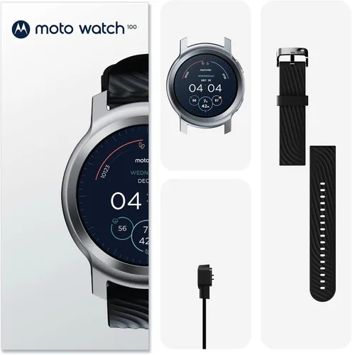 Vista 9 de Motorola Reloj inteligente Moto Watch 100 - Reloj inteligente de 1654in con GPS para hombres y mujeres batería de hasta 14 días frecuencia cardíaca