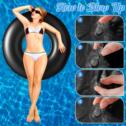 Vista 4 de Gemscream Jumbo Inflatable Pool Float 47.24 Inches Swimming Ring Pool Floats White Inflatable Float Tube for Adult Summer Vacation Beach River