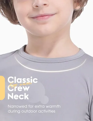 Vista 2 de Subuteay Ropa interior térmica para niños, con forro polar, pantalones largos, capa base ultra suave