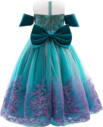 Vista 2 de Hugeek Disfraz de princesa de pez para niñas, ropa de cosplay, disfraz de princesa para cumpleaños, Halloween, fiesta