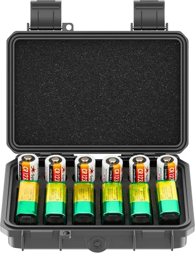 Vista 10 de KIWIFOTOS 14 ranuras 18650 organizador de batería caso protector duro almacenamiento a prueba de golpes 18650 18350 titular de batería caja