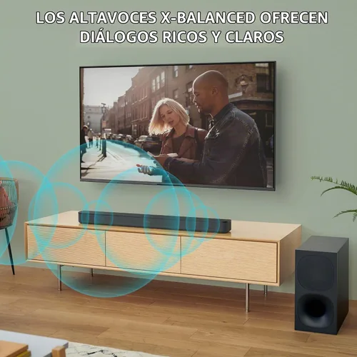 Vista 4 de Sony HT-S400 - Barra de sonido de 2.1 canales con potente subwoofer inalámbrico, sonido envolvente frontal S-Force PRO y Dolby Digital, Negro