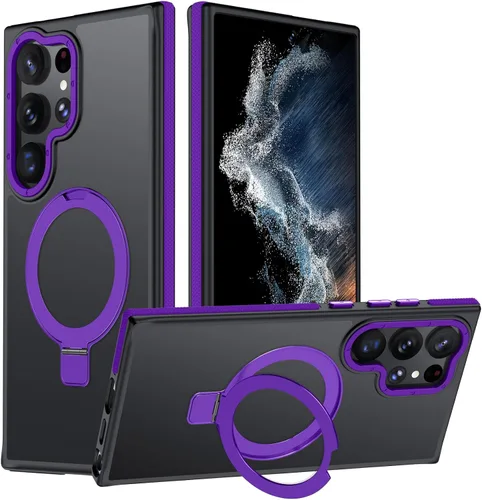 Vista 7 de Funda para Samsung Galaxy S24 Plus, soporte de anillo magnético ajustable [compatible con Magsafe], [protección a prueba de golpes de grado militar]