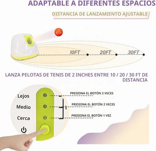 Vista 3 de PTLSY Lanzador automático de bolas para perros, máquina interactiva para perros pequeños y medianos, 3 bolas (incluye 2 pulgadas) y lanzador blanco