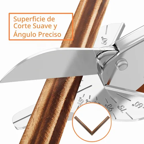 Vista 3 de GARTOL Tijeras de inglete, cortador multiángulo ajustable de 45° a 135° para moldear, recortar y cuarto de ronda – Herramienta de mano de precisión