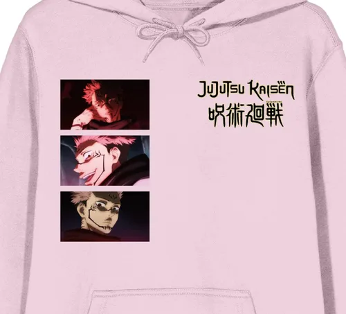 Vista 2 de Sudadera con capucha Jujutsu Kaisen Multi Screenshot de manga larga Cradle Pink para hombre