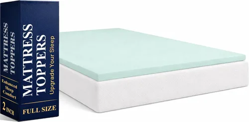 Vista 18 de Greaton, Cubrecolchones de espuma viscoelástica de gel contorneado de 1 pulgada para mayor comodidad y apoyo, individual, azul.